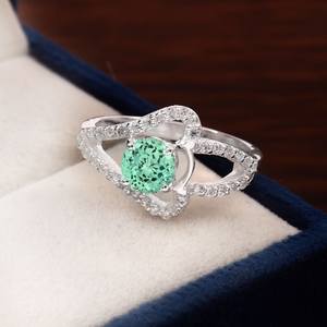 Anillo de Zafiro Verde, Plata de Ley 925, Gema Azul Verde, Anillo de Compromiso para Mujer, Regalo de Propuesta, Joyería - Product Image 1