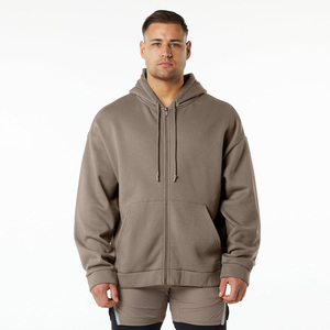 Sweat à capuche zippé décontracté surdimensionné respirant pour homme, personnalisable, grande taille, vierge, éco-responsable, pour l'extérieur - Product Image 1