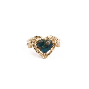 Apatite Mohave <b>Turquoise</b> Heart Shape 18K Gold Plated <b>Ring</b> , Jewelry For Women Gift For Her - Product Image 1