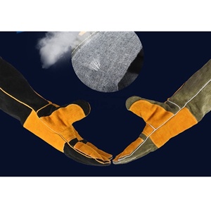 Gants de travail en cuir de vachette robustes et durables, résistants à la chaleur, imperméables, antidérapants, sans silicone, sans poudre - Product Image 5