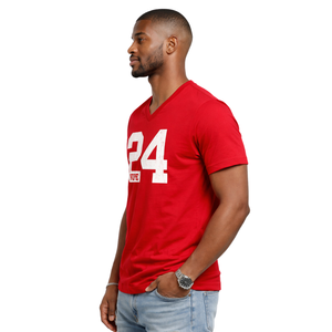 T-shirt à col en V Kappa Alpha Psi numéro 24, vêtements de fraternité grecque avec motif audacieux, confort premium et coupe élégante - Product Image 3