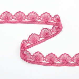 Ruban de dentelle guipure rose bébé 10 mm en vrac, 20 mètres, traditionnel, écologique, pour accessoires capillaires, vêtements pour enfants, bordures de robes, artisanat et couture - Product Image 1