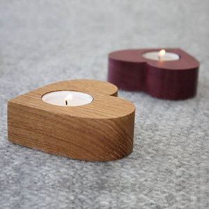 Support à bougies en bois rustique fait main, décoration moderne de luxe pour la maison, pour bougies chauffe-plat - Product Image 1