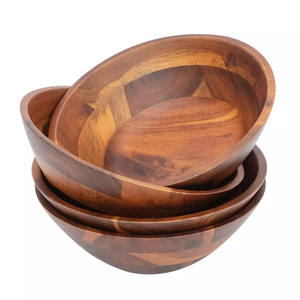Bol de service en bois 100% naturel, durable, léger et écologique pour la maison, les cadeaux, la présentation des aliments, vente en gros par EVANA IMPEX - Product Image 6