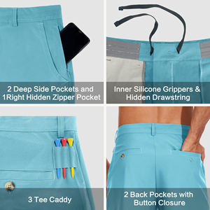 Shorts de golf décontractés pour hommes, personnalisés, de haute qualité, en mesh, extensibles dans 4 directions, légers, confortables, en polyester - Product Image 5