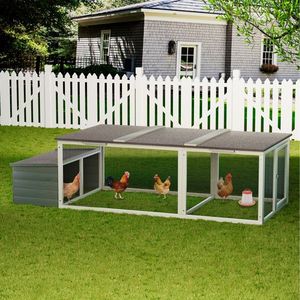 Gallinero de madera grande de 20.93 pies cuadrados con nido, techo de asfalto resistente a la intemperie, jaula para aves de corral con acceso interior para gallinas, casa para gallinas al aire libre - Product Image 3
