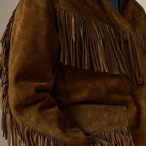 <b>Men's</b> Genuine <b>Suede</b> Leather Fringe <b>Jacket</b> Classic Plain Dyed Design Premium Finish Custom Sizes Private Label OEM Wholesale - Product Image 5