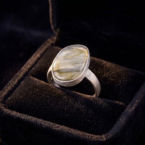 Natural <b>Labradorite</b> <b>Ring</b> Handmade 925 Sterling Silver Brush Finished <b>Ring</b> Boho Gemstone Jewelry for Women Dainty Gift For Her - Product Image 5