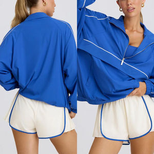 Chaqueta Deportiva Acolchada de Lona Estampada, Holgada, Transpirable y de Secado Rápido para Mujer, Talla Grande - Product Image 1