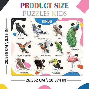 Juguete Educativo de Madera Trueflair para Niños de 2 Años en Adelante, Rompecabezas de Desarrollo Sensorial para Niños y Niñas (Pájaros) - Product Image 5