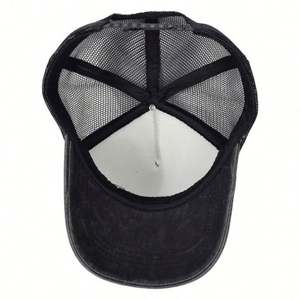 Casquette de sport rétro transfrontalière pour hommes et enfants, style baseball, en tissu classique, avec cinq empiècements en maille respirante, protection solaire et effet vieilli - Product Image 4