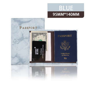 Porta Pasaportes Delgado de Cuero PU con Diseño Marmoleado Personalizable, Impermeable, con Accesorios Organizados para Viaje - Product Image 4