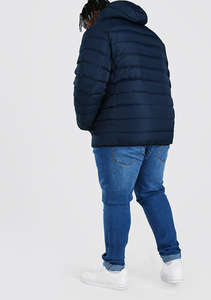 Winter Warm Zip-Up Solid Color Canvas Stand Collar Front Logo Custom Blank Outdoor Puffer <b>Jacket</b> with Polyester Wadding - Product Image 2