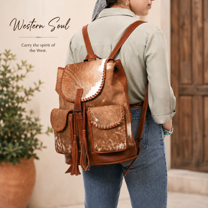 Handcrafted Hair On Cowhide <b>Leather</b> <b>Backpack</b> for Women Western Travel <b>Backpack</b> Genuine <b>Leather</b> <b>Laptop</b> School Casual Day <b>backpack</b> - Product Image 1