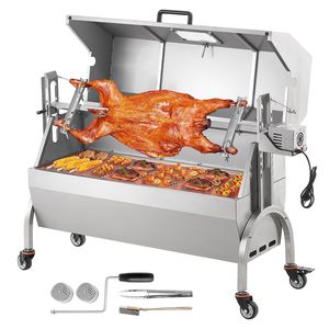 Grill électrique rotatif de 46 pouces avec une capacité de 132 lb, couvercle à capot pour barbecue, porc entier, agneau, chèvre, moteur de 52 W pour brochettes - Product Image 3