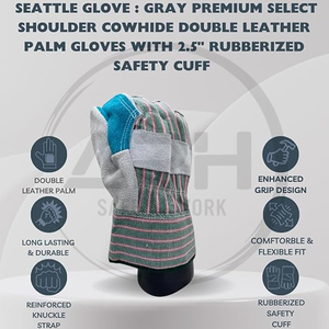Guantes de Manipulación Reforzados con Palma de Tela de Contraste, Correa de Muñeca Ajustable, Puño Extendido y Paneles Múltiples, para Venta al por Mayor - Product Image 2