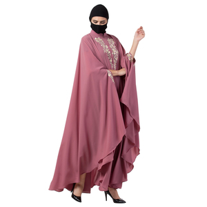 Wholesale Plus Size Ladies <b>Islamic</b> <b>Clothing</b> Breathable Lightweight Long Dresses Customized Embroidery Muslim Abaya Custom Logo - Product Image 6