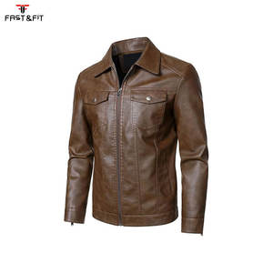 Veste de moto en cuir véritable sur mesure de haute qualité avec logo en toile sur le devant pour homme, hiver - Product Image 3