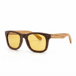 Lunettes de soleil rondes en bois polarisées, fabriquées à la main, écologiques, style rétro, montures en bois, logo personnalisé, vente en gros - Product Image 2