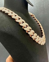 Cadena Cubana de Alta Calidad con Incrustaciones de Moissanita, Estilo Lujoso Hip Hop, Joyería Unisex, Chapado en Oro de 18K, Plata 925, Certificación IGI