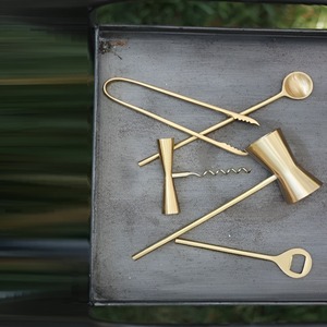 Elegant Gold Plated Metal Bar Tools Set For Glamorous Bartending Presentation And Premium Home Bar Experience - Product Image 1