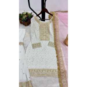 Ensemble de vêtements de fête pour femmes de créateur haut-bas et fantaisie Dupatta - Product Image 4