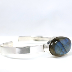 Top Natural Labradorite Oval Shape <b>Bracelet</b> 925 Sterling <b>Silver</b> Plated Adjustable <b>Cuff</b> <b>Bracelet</b> for Women Handmade Jewelry - Product Image 5