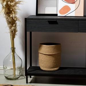 Consola de Madera Negra de Dos Cajones Vandana Lunaris Aureo, Diseño Moderno con Acentos de Madera Sólida - Product Image 6