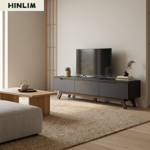 Modern Durable <b>TV</b> <b>Stand</b> 1.8m MDF Walnut Black Modern Classic Freestanding Storage Cabinet Living Room Furniture Fits 65 in up - Product Image 6