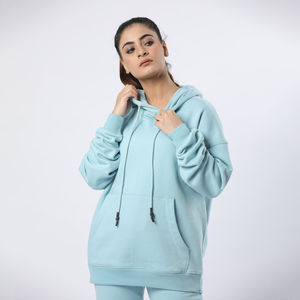 Conjunto Deportivo de Invierno para Mujer, Talla Grande, Transpirable, 100% Algodón, Felpa, Secado Rápido, Pantalones con Estampado Técnico, Cuello con Capucha, Estilo Sólido - Product Image 6