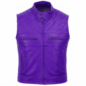 New Trendy Button Style Men Leather Vest Made In Pakistan OEM High Quality Men Fashion Leather Vest Custom Made Hot Selling - Product Image 4