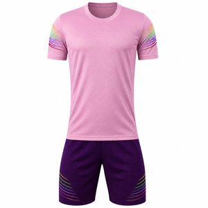 Conjunto de Uniforme de Fútbol para Hombre, Corte Atlético, Estampado en Degradado de Color, Cuello Redondo, Manga Corta, Malla de Poliéster, Absorbe la Humedad - Product Image 4