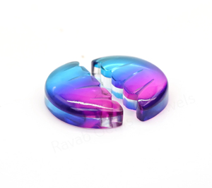 Best Selling Watermelon Tourmaline Lab Created Half <b>Moon</b> Synthetic 10x30mm Flatback Smooth Loose Cabochon Jewelry Making Pendant - Product Image 3
