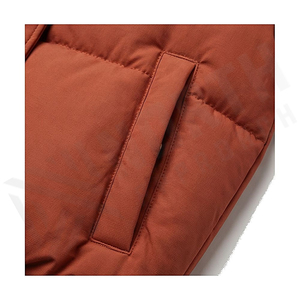 Veste matelassée pour femme, manteau court d'hiver, col montant, manches longues, coupe-vent, rembourrage épais en polyester, couleur unie - Product Image 6