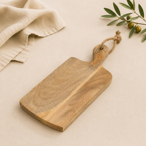 Tabla de Cortar de Madera de Mango Ecológica de Alta Calidad con Asa, Hecha a Mano, Tabla de Cocina Sostenible y Rústica para Servir - Product Image 4