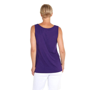 Womens Cropped Sleeveless Tank Top Blue Spandex Polyester <b>Blend</b> Casual & Activewear Sleeveless Shirt OEM Private Label Supplier - Product Image 4