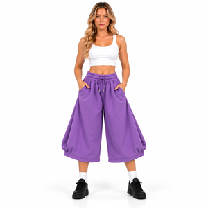 Factory Price Women Baggy Sweat <b>Shorts</b> Trending Y2K Oversized Wide Leg <b>Shorts</b> Wholesale Solid Color Stylish Womens <b>Culottes</b> - Product Image 3
