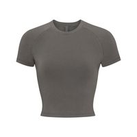 Chemise Courte Femme à Épaules Dénudées Coupe Droite Manches Mi-Longues Lavée Respirante Séchage Rapide Décontractée Soirée Clubbing Rendez-vous Galant Vacances