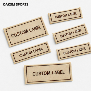 Étiquettes de col personnalisées en tissu tissé haute densité, pliées au centre et aux extrémités, étiquettes principales en tissu, étiquettes d'entretien pour T-shirts et vêtements de sport - Product Image 1