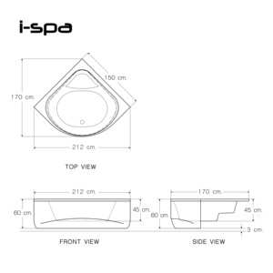 IZE 150 Freestanding Corner Type Modern Acrylic <b>Triangle</b> Massage Bathtub for Hotel and Villa Use - Product Image 5