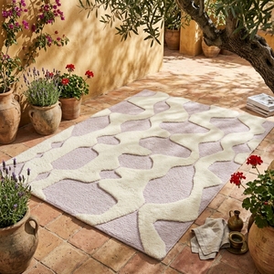 Alfombra de lujo de lana abstracta con mechones, de pelo cortado de altura variable, alfombra personalizada, fabricante mayorista - Product Image 6