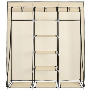 Portable <b>Cream</b> Non-Woven Fabric Collapsible <b>Wardrobe</b> - Product Image 5