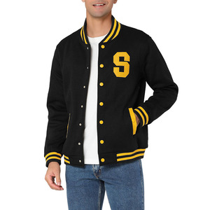 Formal Varsity <b>Jacket</b> Front Logo Breathable Stand Collar Polyester/Cotton Reflective Customizable Colors Designs <b>Men's</b> Winter - Product Image 5