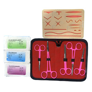 Ciseaux, pinces et tampon de suture – Kit de suture pratique pour la formation en soins dentaires et chirurgie, instruments médicaux et d'enseignement - Product Image 1