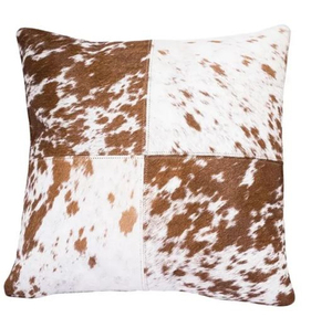 Fundas de Cojín Decorativas de Piel de Vaca Marrón y Blanca, Fundas de Cojín para el Hogar, Juego de Fundas de Cojín para Sofá - Product Image 1