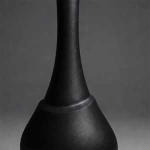 Elegant Matte <b>Black</b> Metal <b>Flower</b> <b>Vase</b> Featuring A Slim Neck And Rounded Base Design For Sophisticated Modern Interior Decoration - Product Image 5