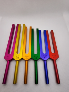 Diapasons colorés Mars Sacred Solfeggio, 6 pièces, avec activateur et pochette - Réparation du ADN - Bénédictions, miracles, réveil, libération. - Product Image 5