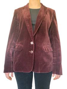 Blazer de terciopelo burdeos vintage de los años 70. Tamaño - Product Image 3