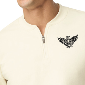 Unisex Winter Quarter <b>Zip</b> <b>Front</b> Logo Sweatshirt Long Sleeve Cotton Blend Fleece Casual Pullover Soft Warm Regular Fit for <b>Top</b> - Product Image 3