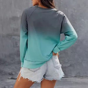 เสื้อสเวตเชิ้ตคอกลมสีบล็อกสำหรับผู้หญิง แขนยาว ผ้าถักผสมฝ้าย สวมใส่สบายๆ ในฤดูใบไม้ร่วง มีกระเป๋า - Product Image 4